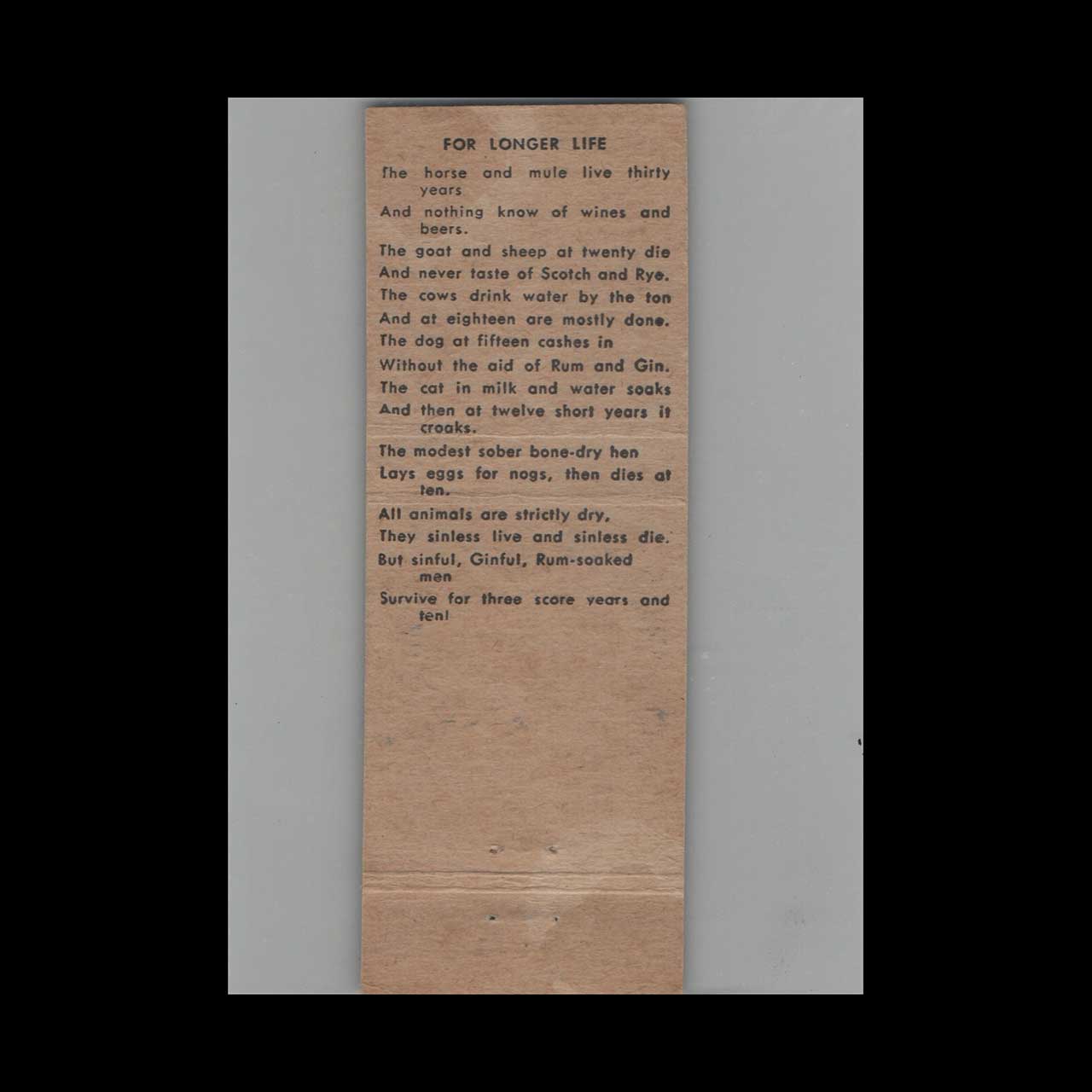 Matchbook Cover Bardens Liquor Store Waseca MN Black Matchbook Cover Bardens Liquor Store Waseca MN Black