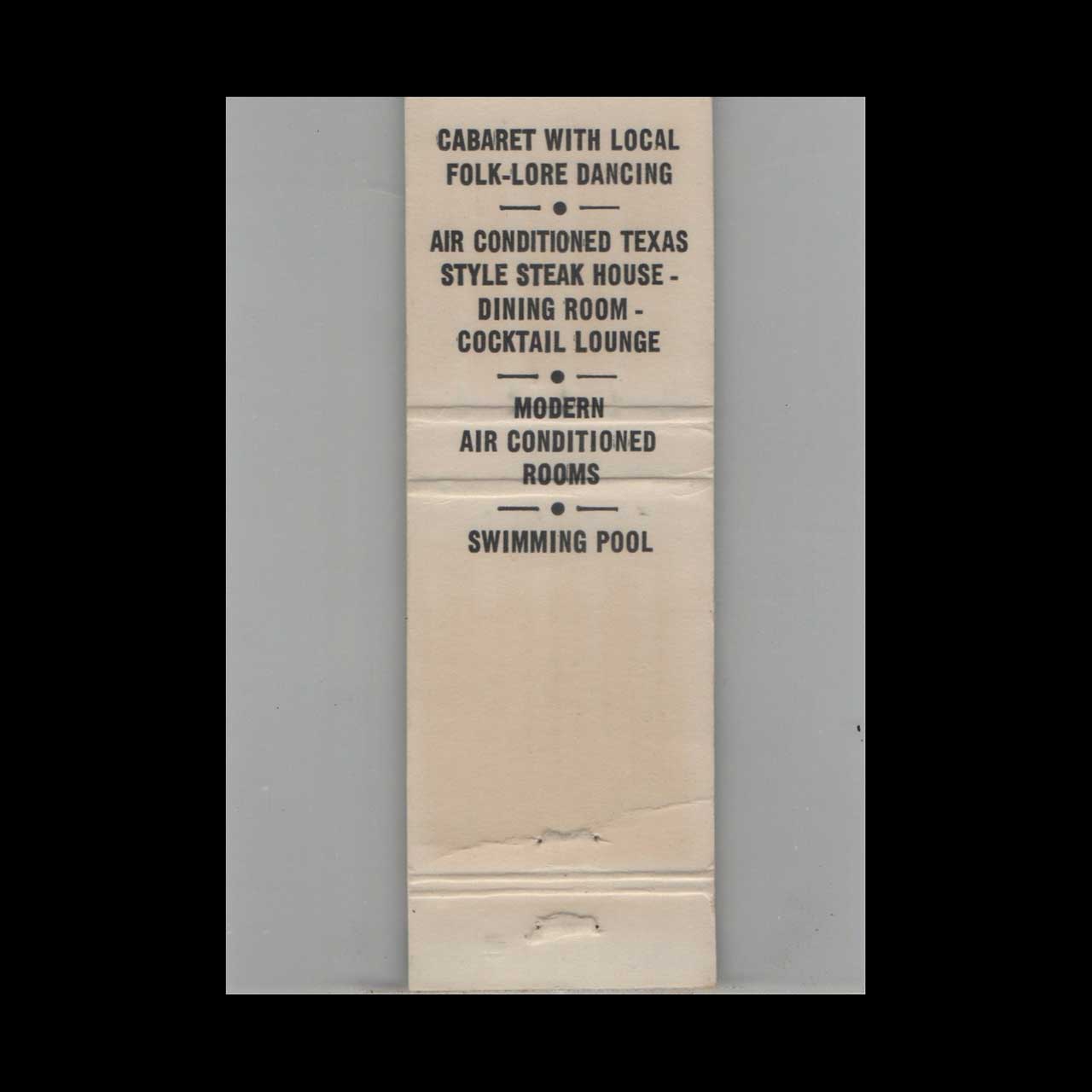 Matchbook Cover Bel Air Hotel Piarco Airport Trinidad West Indies Matchbook Cover Bel Air Hotel Piarco Airport Trinidad West Indies