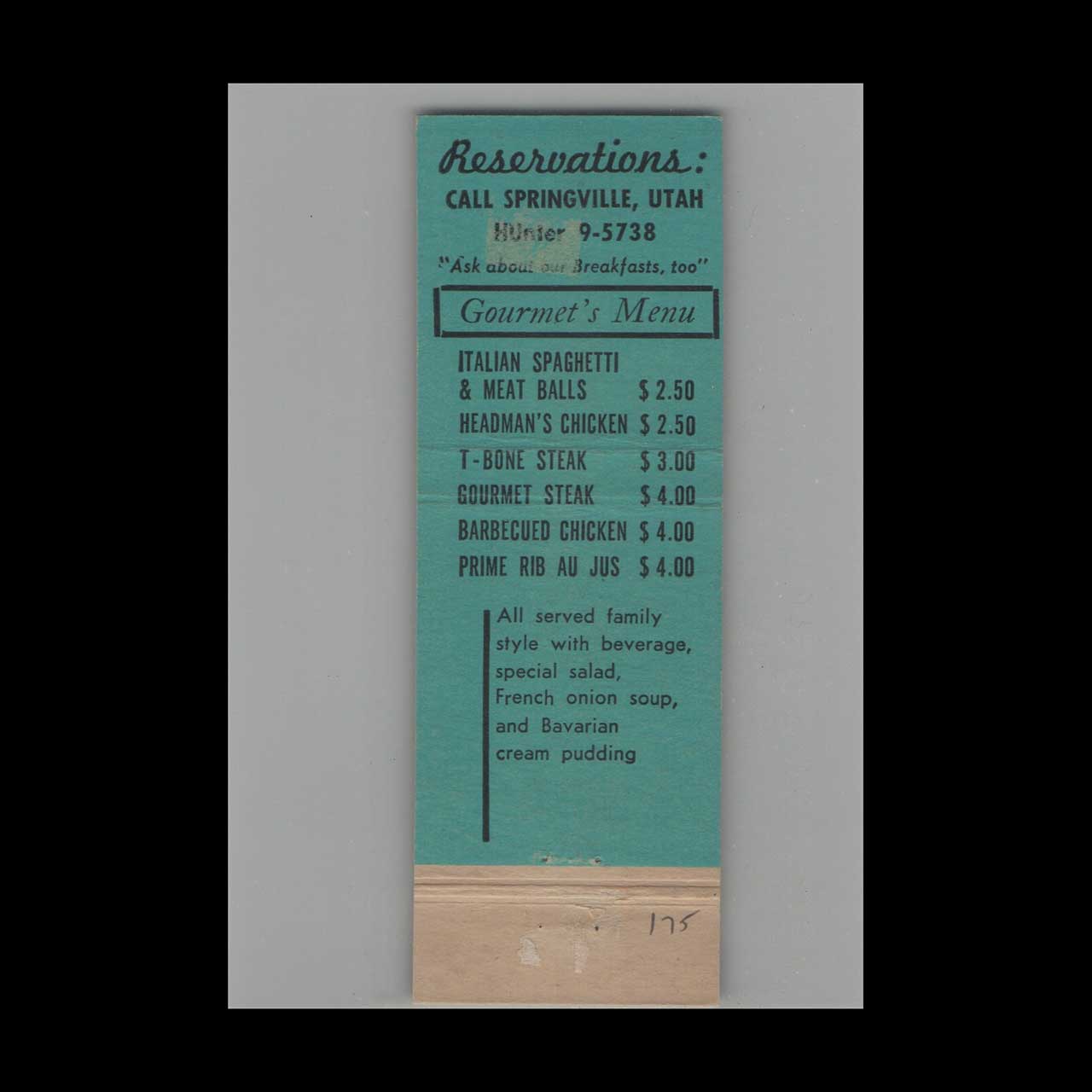 Scovils & Ruths Restaurant Matchbook Cover Mapleton UT Scovils & Ruths Restaurant Matchbook Cover Mapleton UT