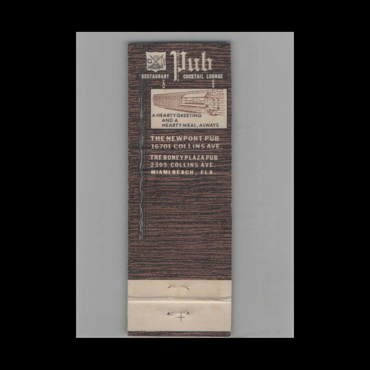 Hula Restaurants & Lounges Miami Beach Matchbook Cover Hula Restaurants & Lounges Miami Beach Matchbook Cover