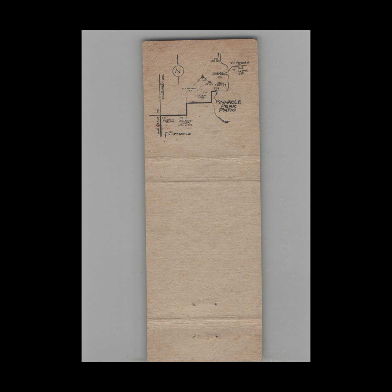 Ranch Chili Pinnacle Peak Patio AZ Matchbook Cover Ranch Chili Pinnacle Peak Patio AZ Matchbook Cover