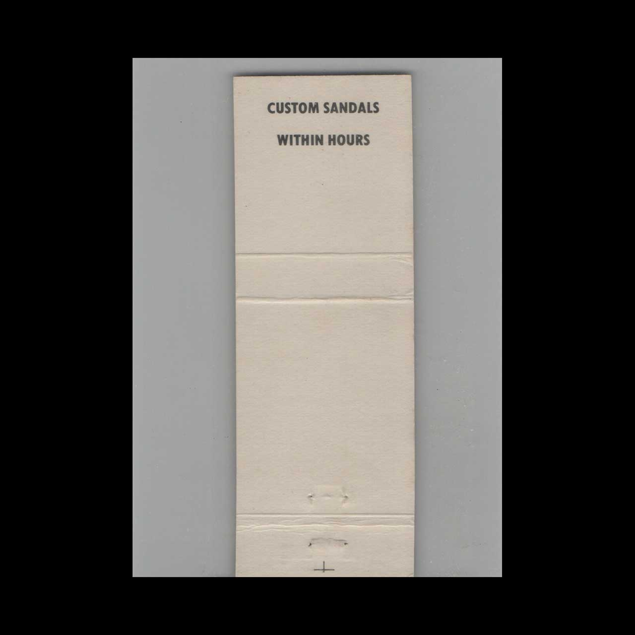 The Sandalmakers Matchbook Cover Los Gatos CA The Sandalmakers Matchbook Cover Los Gatos CA