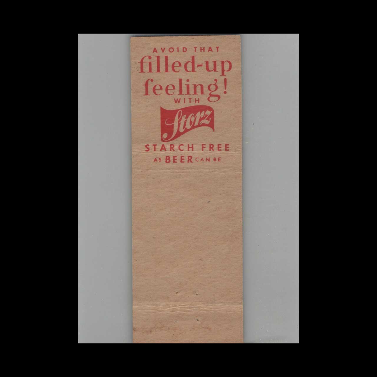 Matchbook Cover Storz Beer Blue Fox Bar Yankton SD Matchbook Cover Storz Beer Blue Fox Bar Yankton SD