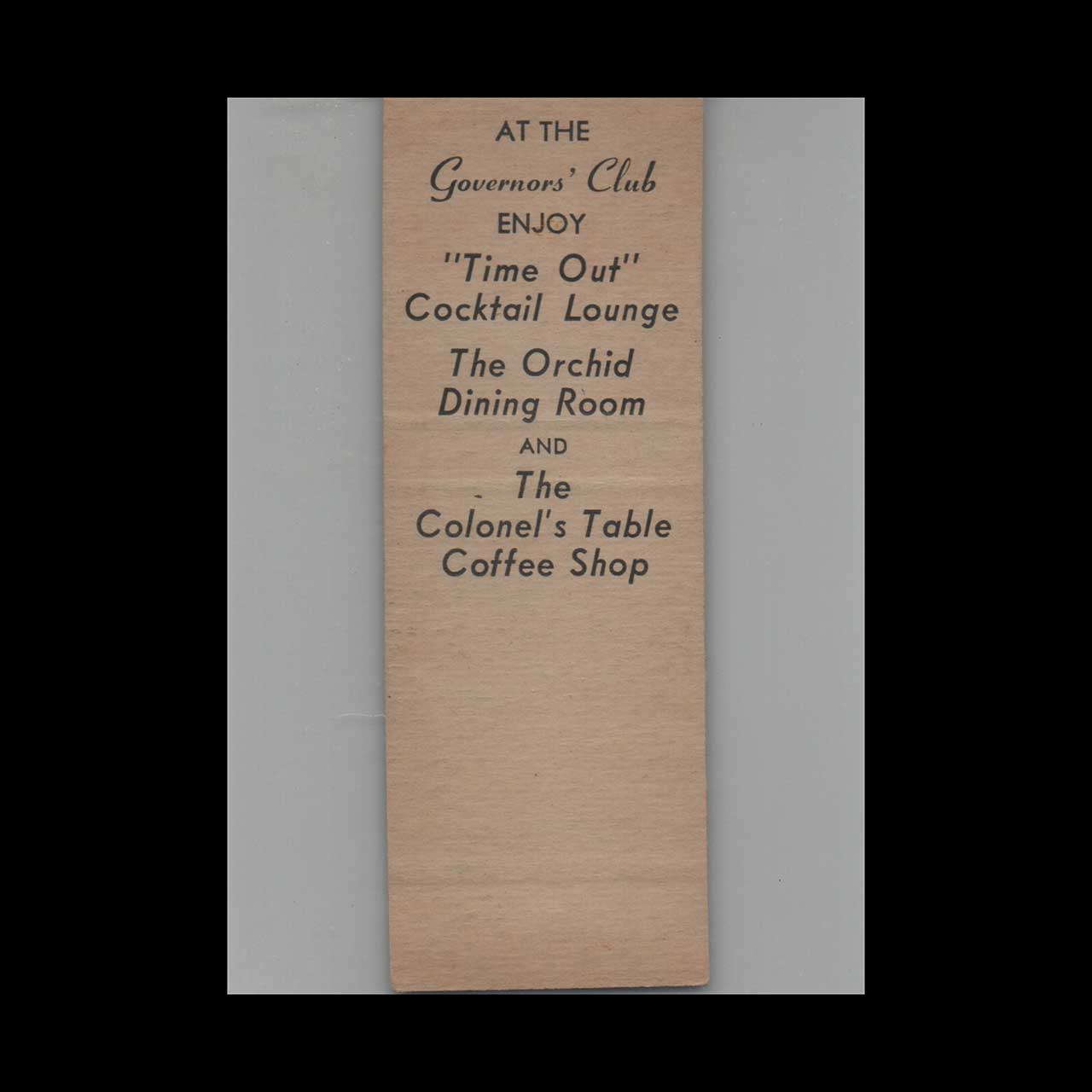 Matchbook Cover R H Gore Hotel Ft Lauderdale FL Matchbook Cover R H Gore Hotel Ft Lauderdale FL