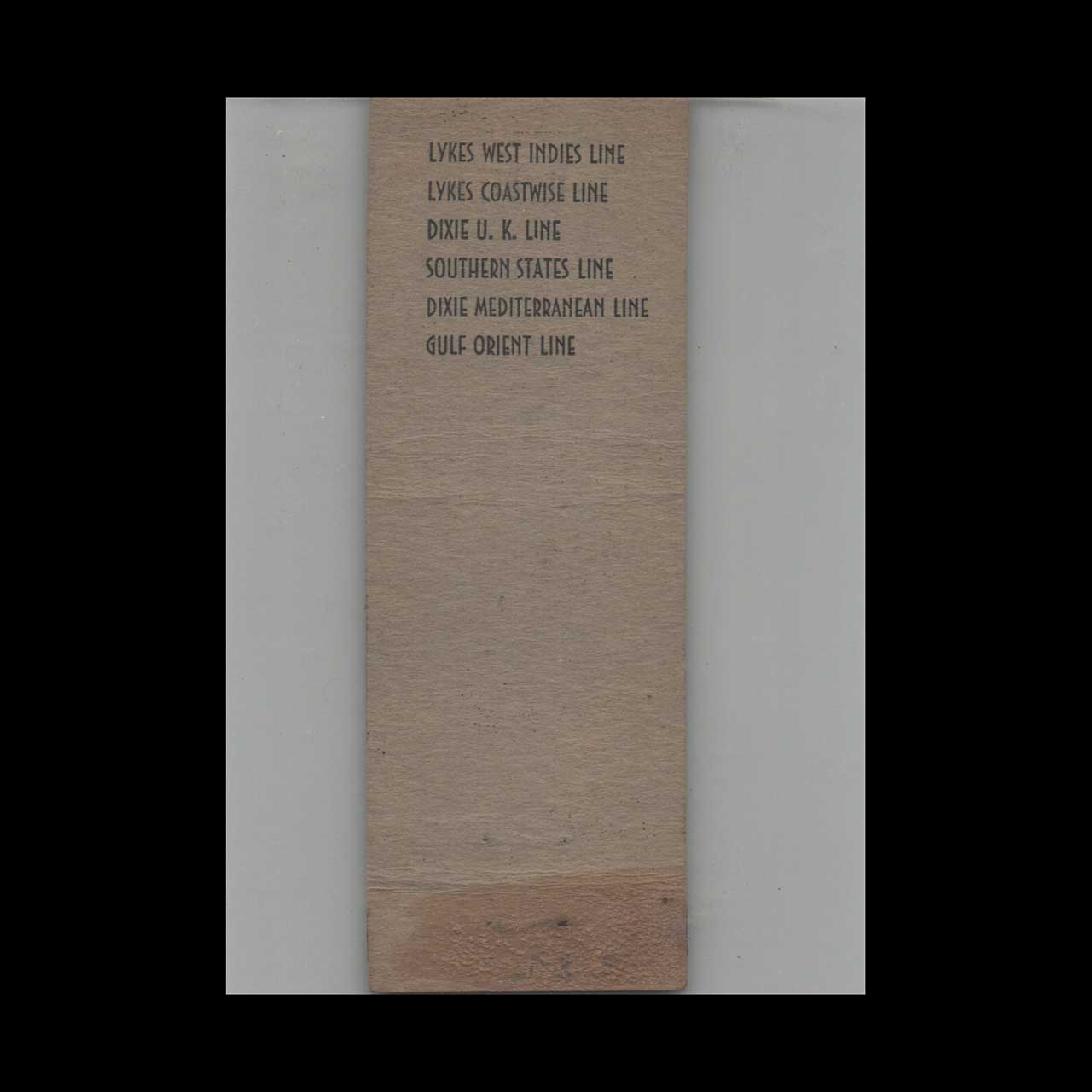 American Flag Steamers Matchbook Cover American Flag Steamers Matchbook Cover