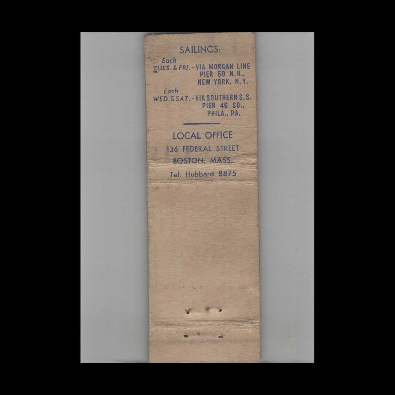Southwestern Carloading Co Ship Line Matchbook Cover Southwestern Carloading Co Ship Line Matchbook Cover