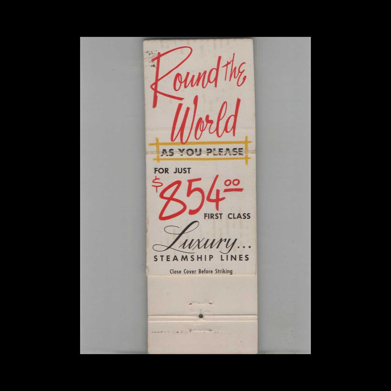 Luxury Steamship Lines Matchbook Cover Luxury Steamship Lines Matchbook Cover