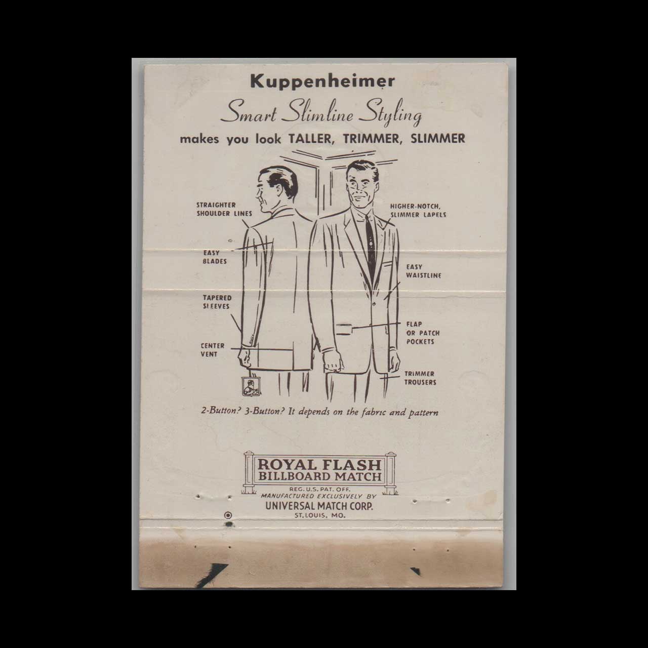 Kuppenheimer Clothes Matchbook Cover McDonalds Grand Forks ND Kuppenheimer Clothes Matchbook Cover McDonalds Grand Forks ND