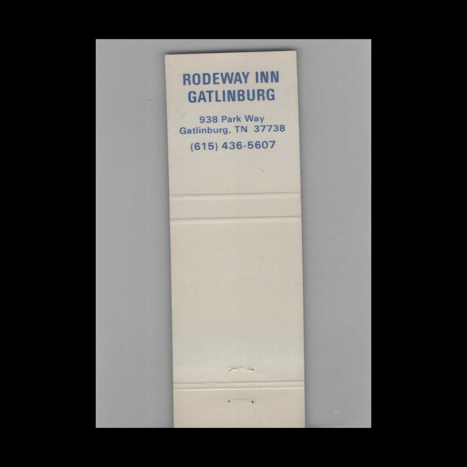 Matchbook Cover Rodeway Inn Gatlinburg TN Matchbook Cover Rodeway Inn Gatlinburg TN
