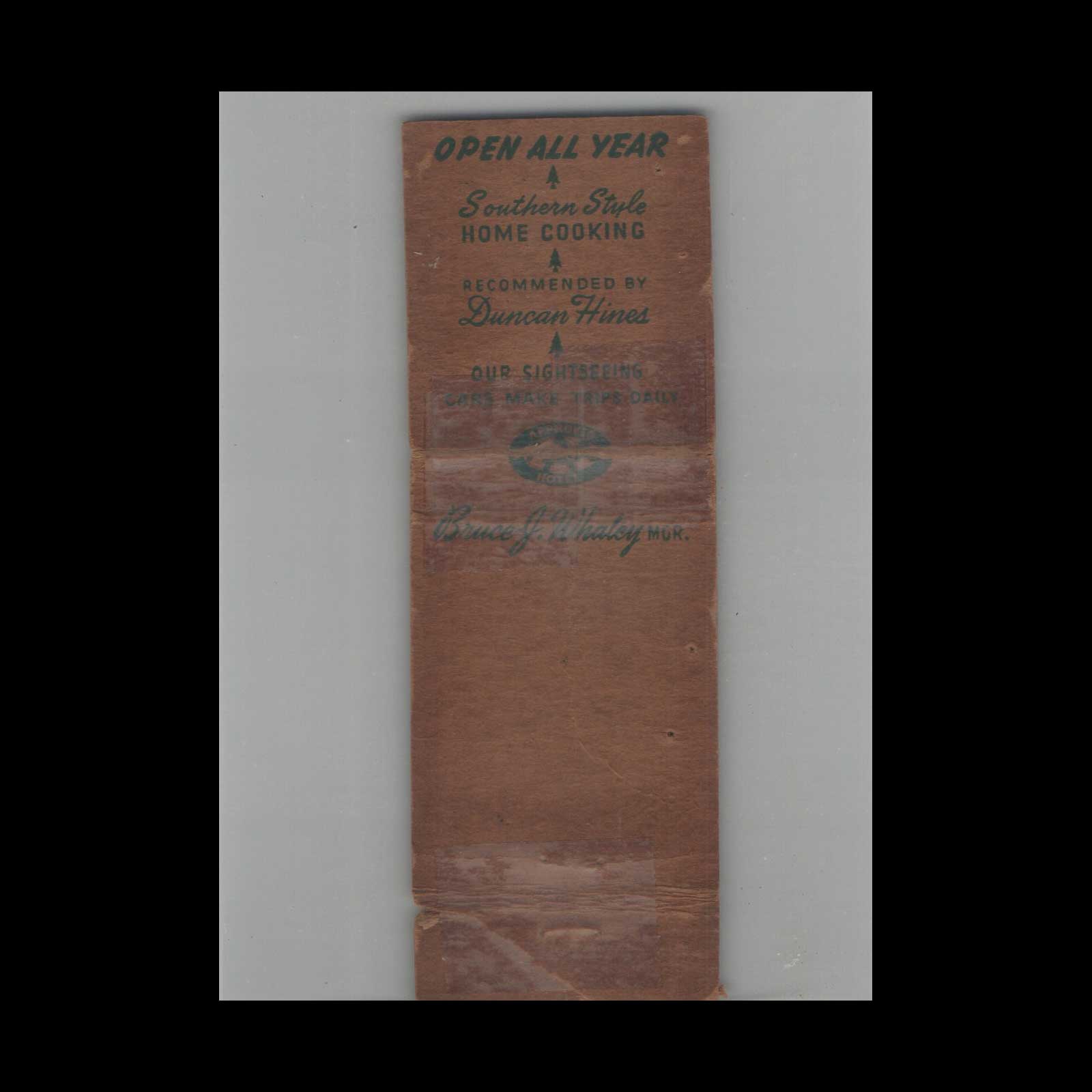 Matchbook Cover Riverside Hotel Gatlinburg TN Matchbook Cover Riverside Hotel Gatlinburg TN