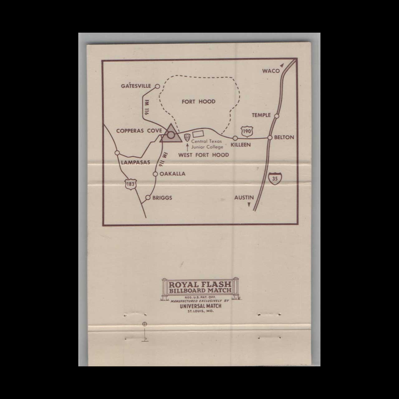 Matchbook Cover Cove State Bank Copperas Cove TX Matchbook Cover Cove State Bank Copperas Cove TX
