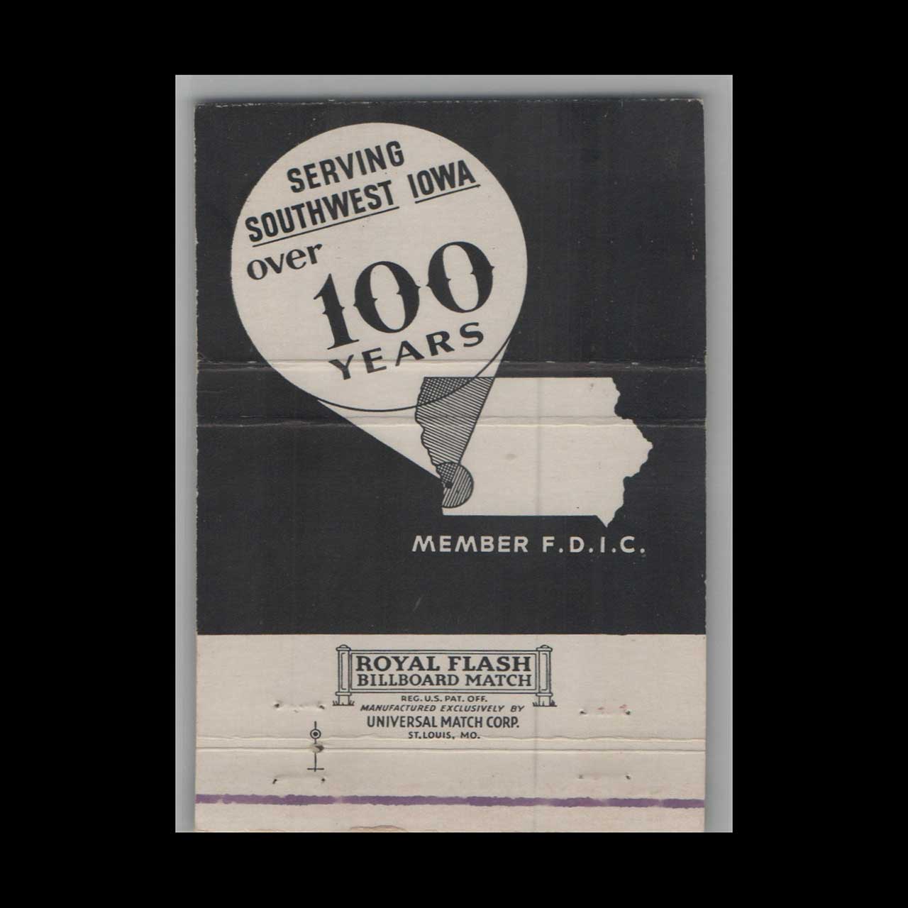 Matchbook Cover Council Bluffs Savings Bank Council Bluffs IA Matchbook Cover Council Bluffs Savings Bank Council Bluffs IA