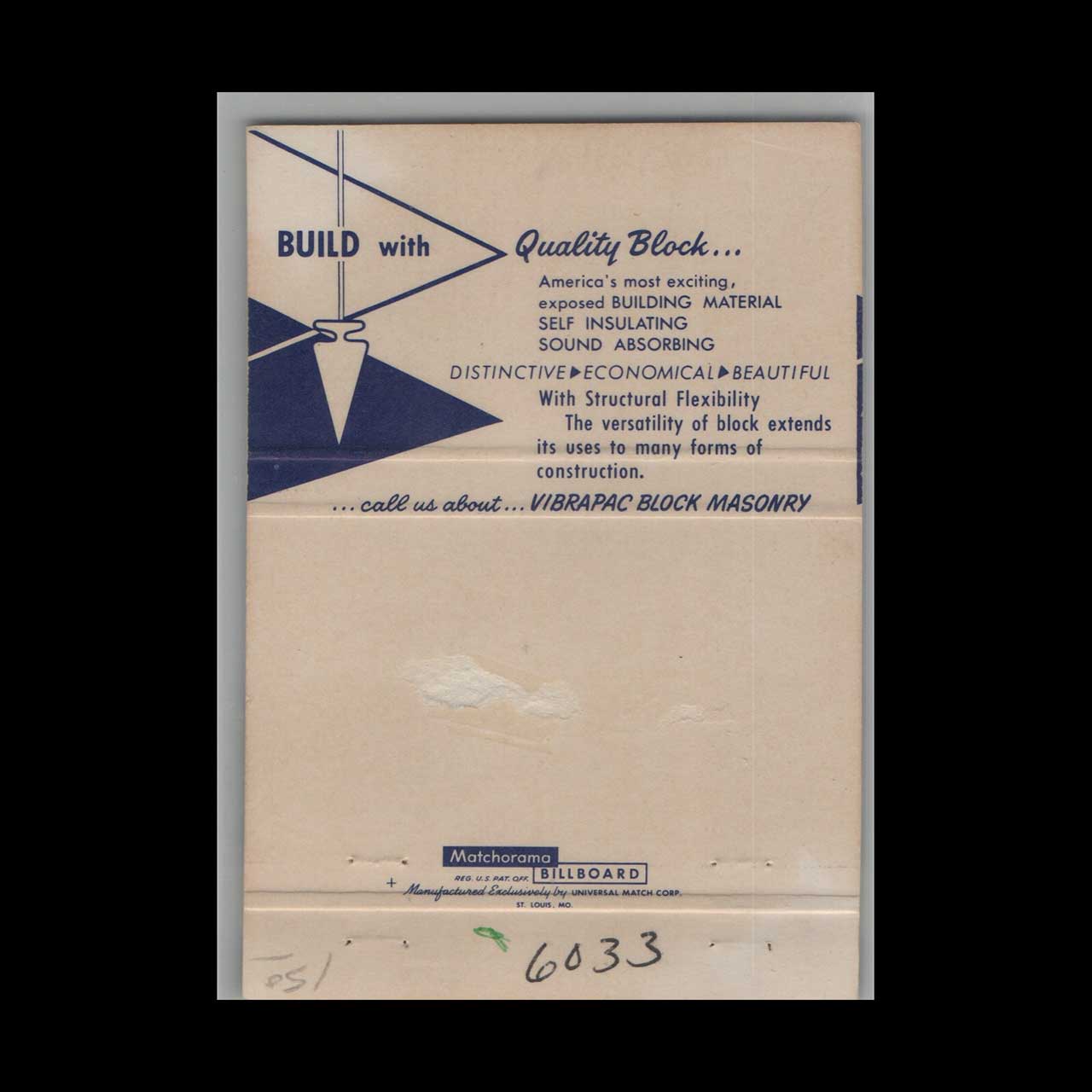 Matchbook Cover Cement Industries Fort Myers FL Matchbook Cover Cement Industries Fort Myers FL