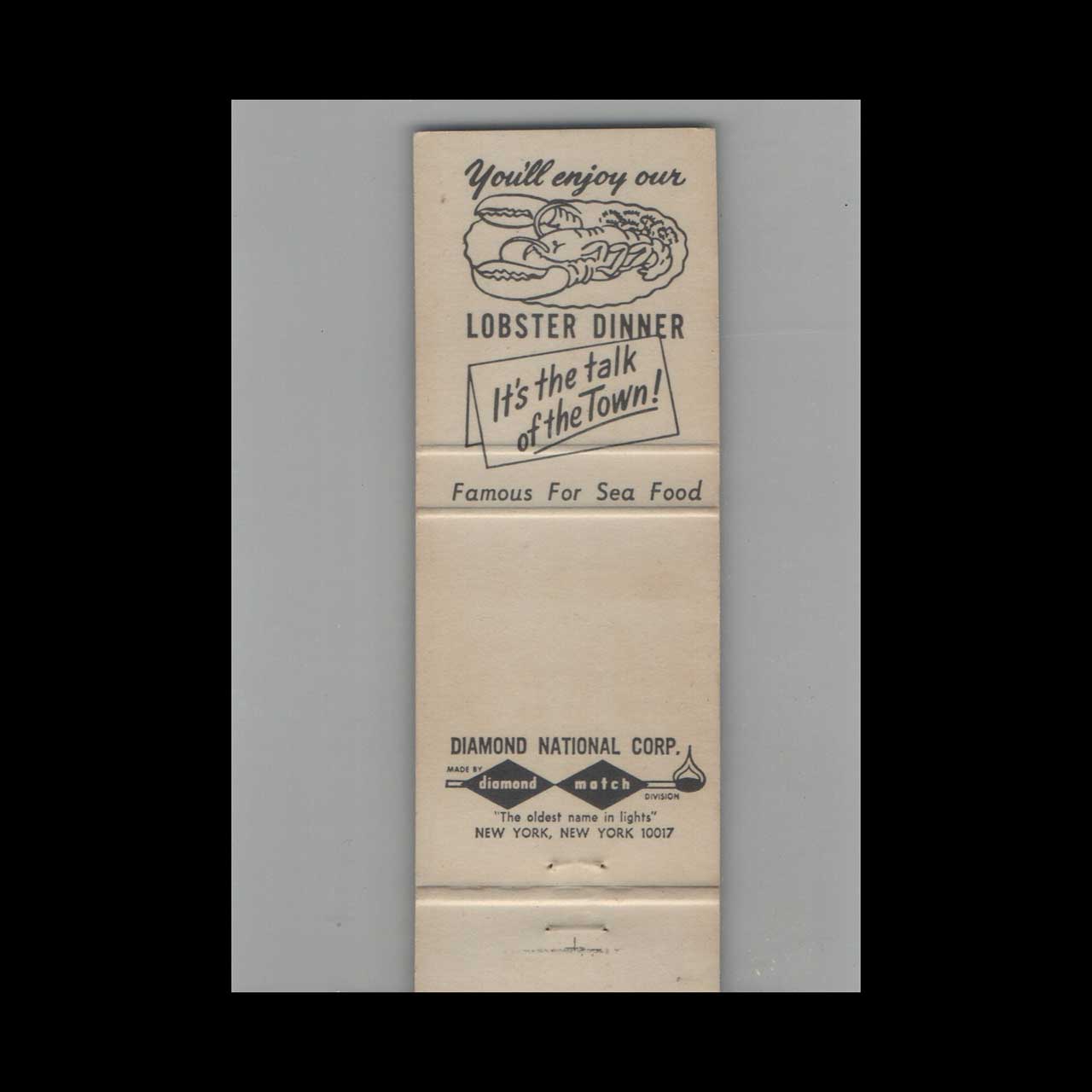 Matchbook Cover Spanish Main Oyster Bar Fort Myers FL Matchbook Cover Spanish Main Oyster Bar Fort Myers FL