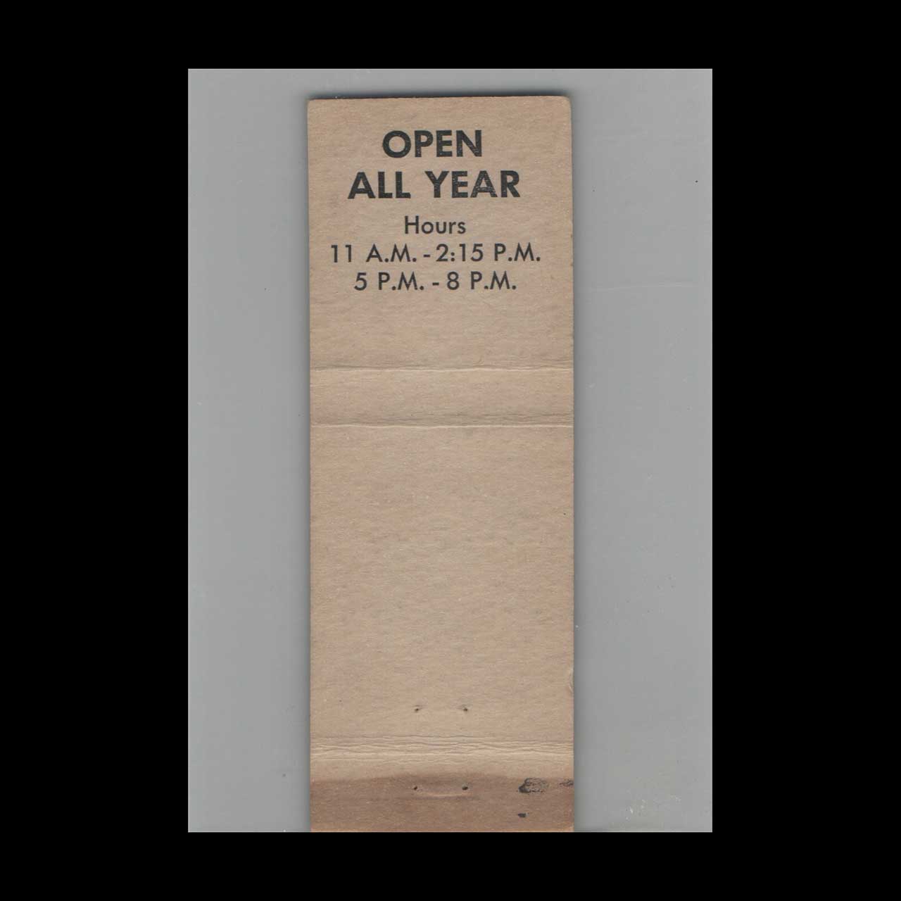 Matchbook Cover Edison Cafeteria Fort Myers FL Black Matchbook Cover Edison Cafeteria Fort Myers FL Black