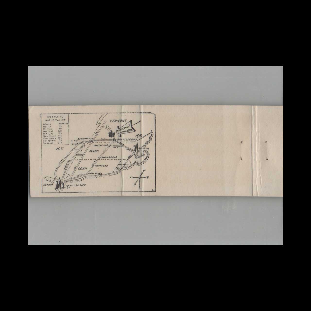 Maple Valley Ski Area Matchbook Cover W Davenport VT Maple Valley Ski Area Matchbook Cover W Davenport VT