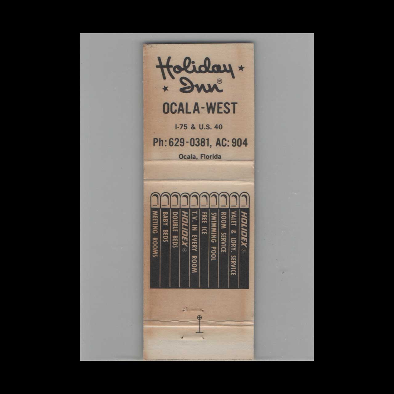 Matchbook Cover Holiday Inn Ocala FL #3 Matchbook Cover Holiday Inn Ocala FL #3