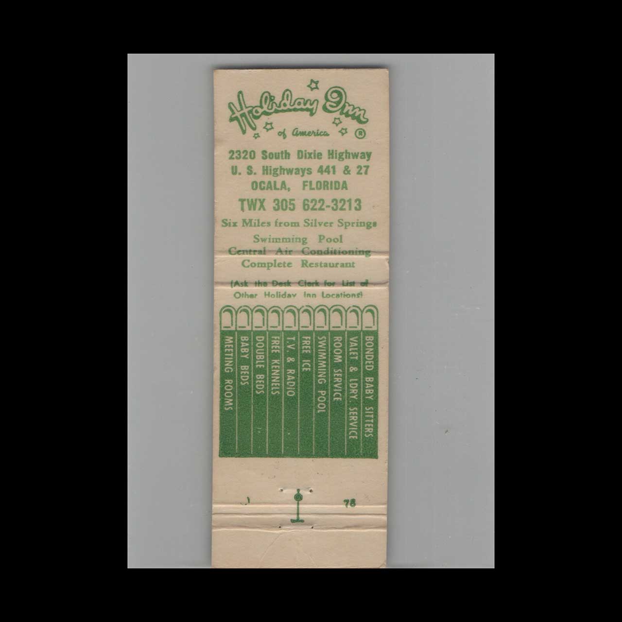 Matchbook Cover Holiday Inn Ocala FL #4 Matchbook Cover Holiday Inn Ocala FL #4