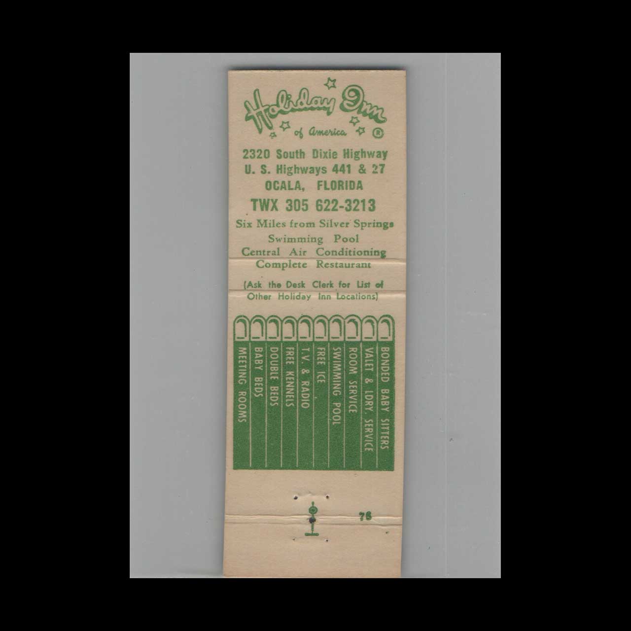 Matchbook Cover Holiday Inn Ocala FL #6 Matchbook Cover Holiday Inn Ocala FL #6
