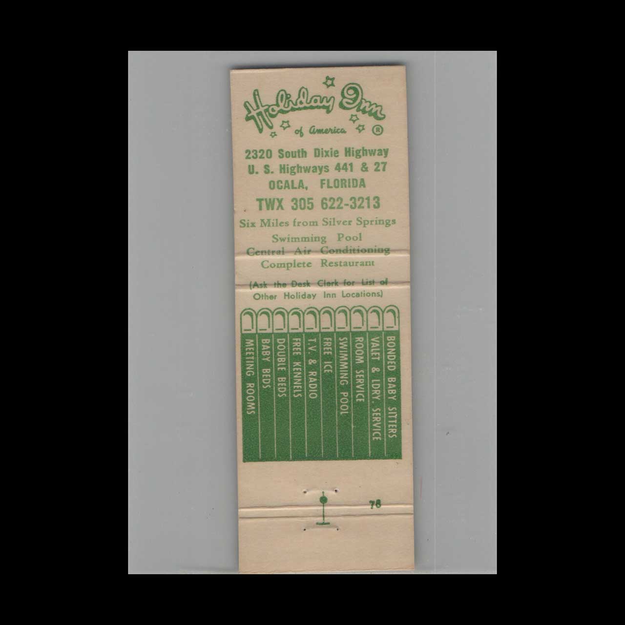 Matchbook Cover Holiday Inn Ocala FL #7 Matchbook Cover Holiday Inn Ocala FL #7