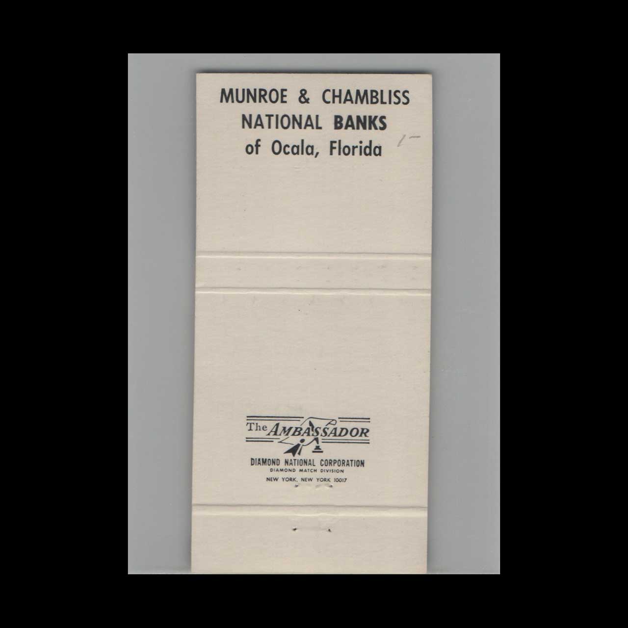 Matchbook Cover BankAmericard Edward H West Ocala FL Matchbook Cover BankAmericard Edward H West Ocala FL