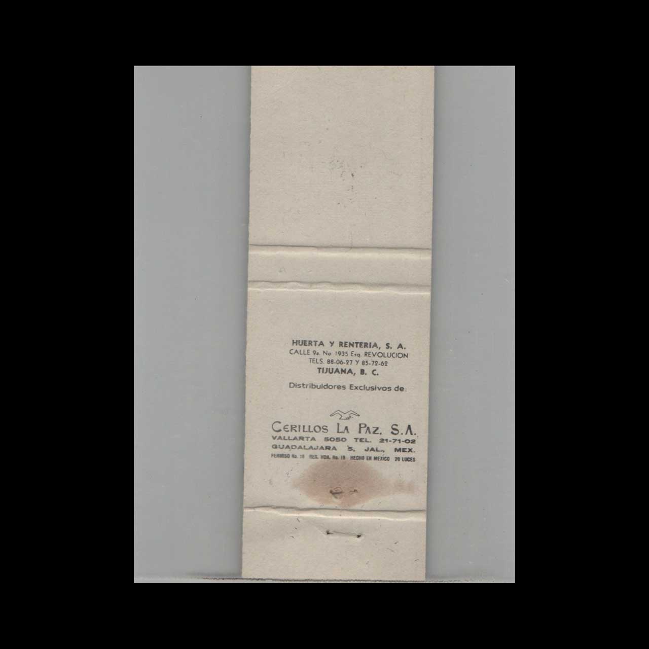 Casamar Restaurant Ensenada Matchbook Cover Casamar Restaurant Ensenada Matchbook Cover