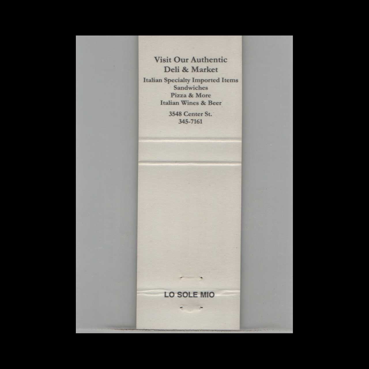 Lo Sole Mio Ristorante Italiano Omaha Matchbook Cover Lo Sole Mio Ristorante Italiano Omaha Matchbook Cover