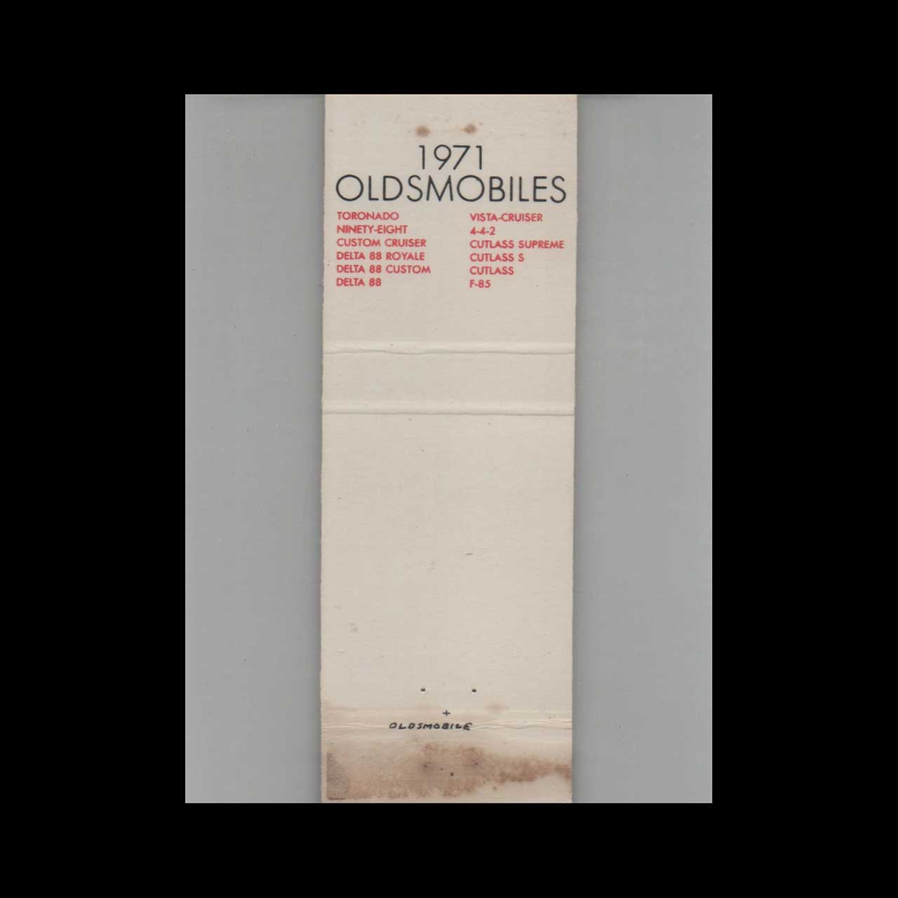 1971 Oldsmobile Dealer Matchbook Cover Hershberger Martinsburg 1971 Oldsmobile Dealer Matchbook Cover Hershberger Martinsburg