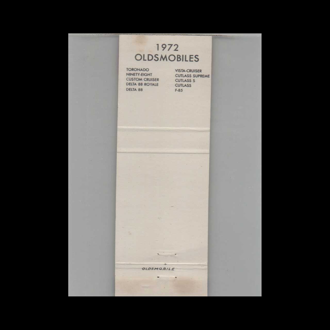 1972 Oldsmobile Dealer Matchbook Cover Swenson Motor Co MN 1972 Oldsmobile Dealer Matchbook Cover Swenson Motor Co MN