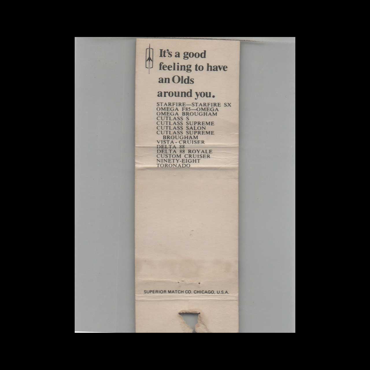 1976 Oldsmobile Dealer Matchbook Cover Schreiber Motors 1976 Oldsmobile Dealer Matchbook Cover Schreiber Motors