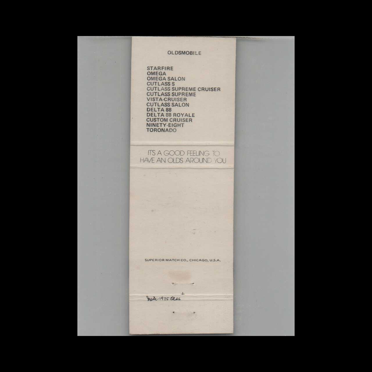 1976 Oldsmobile Dealer Matchbook Cover Grayling MI 1976 Oldsmobile Dealer Matchbook Cover Grayling MI