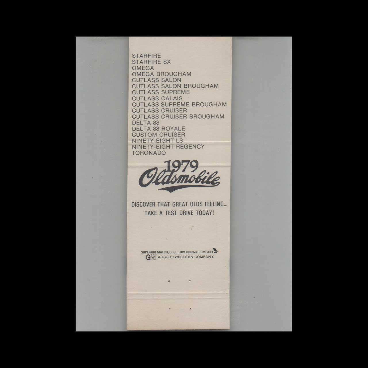 1979 Barton Oldsmobile Dealer Matchbook Cover Spokane WA 1979 Barton Oldsmobile Dealer Matchbook Cover Spokane WA