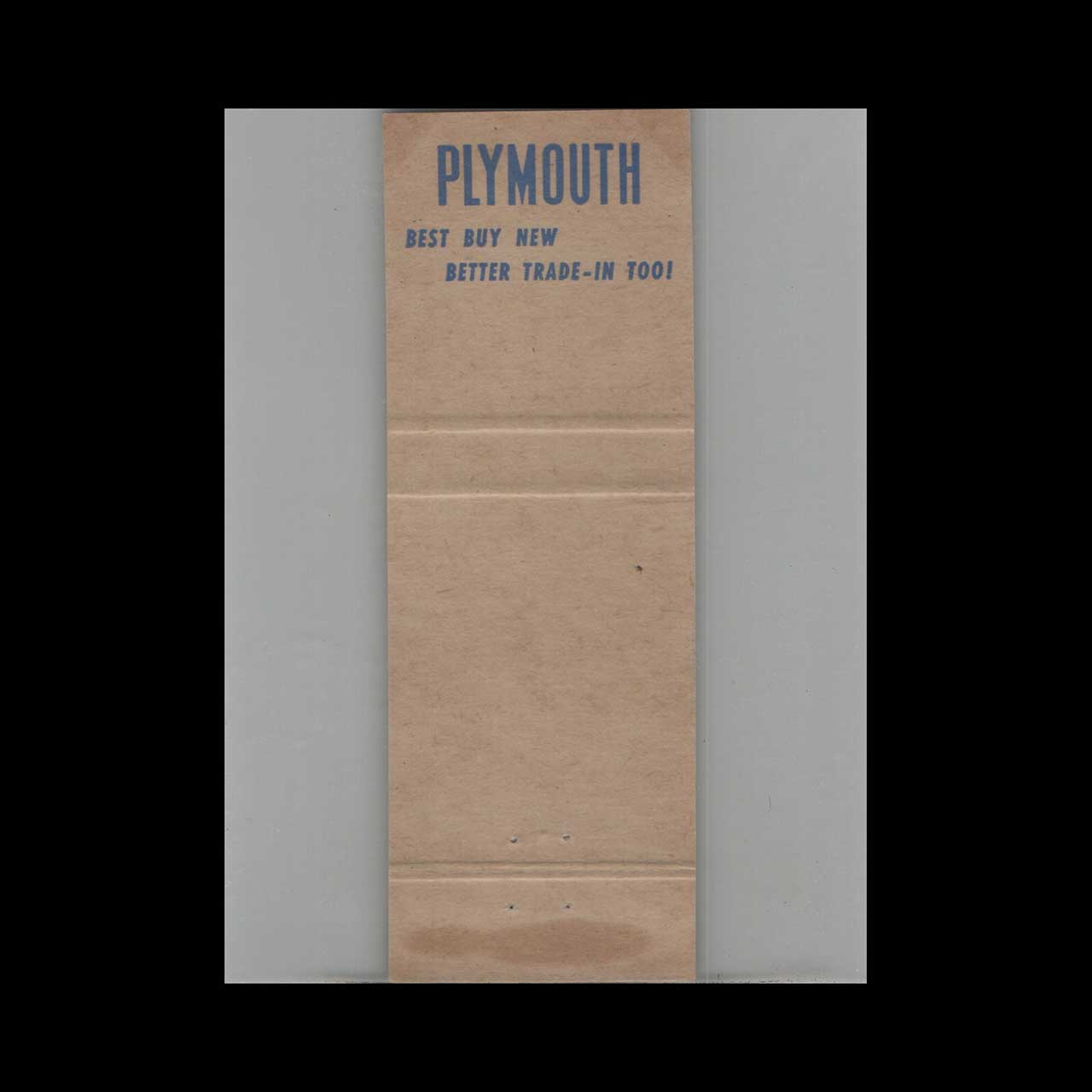 Plymouth Dealer Swart Motor Co Matchbook Cover Oakley KS Plymouth Dealer Swart Motor Co Matchbook Cover Oakley KS