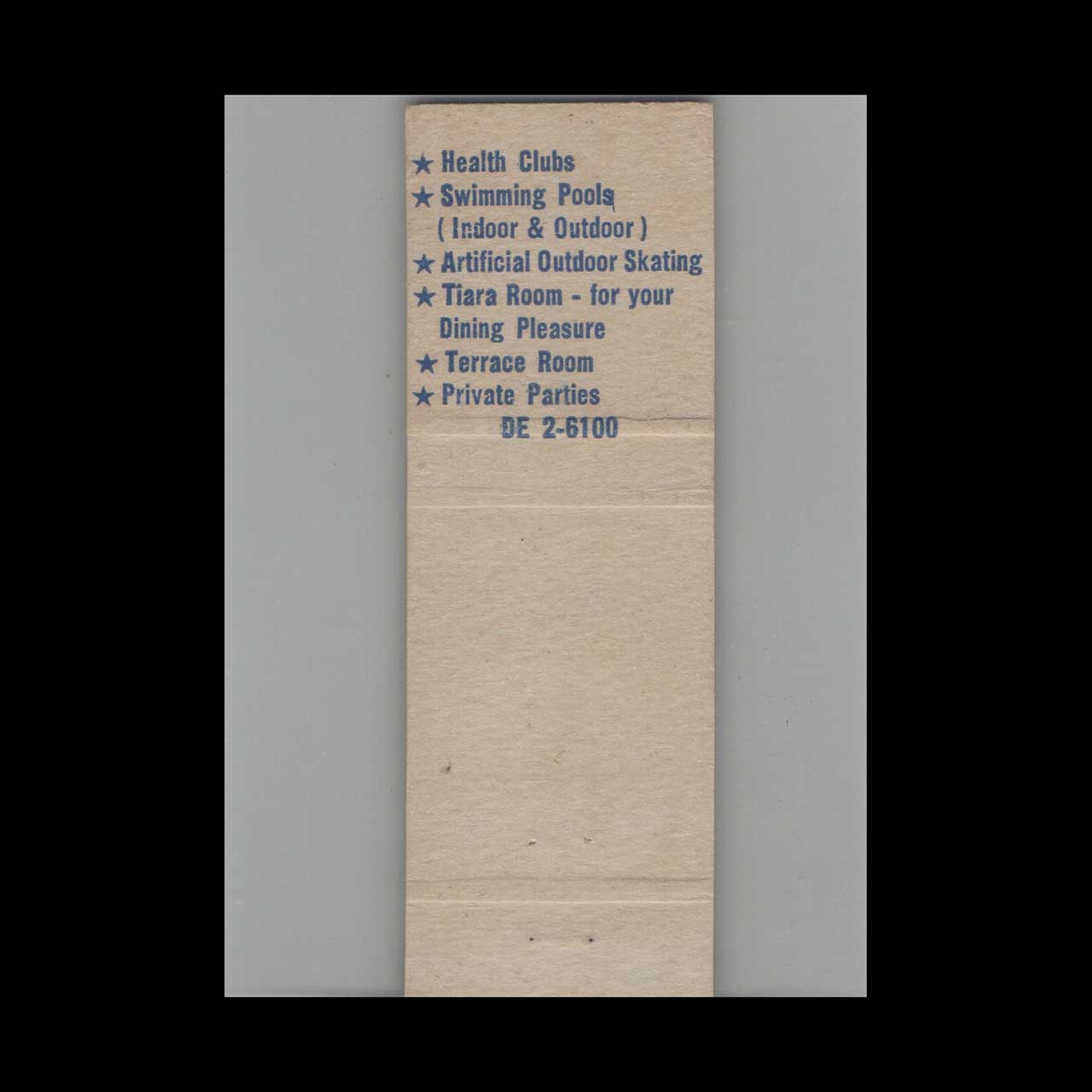 Sidney Hill Country Club Matchbook Cover Chestnut Hill MA Sidney Hill Country Club Matchbook Cover Chestnut Hill MA