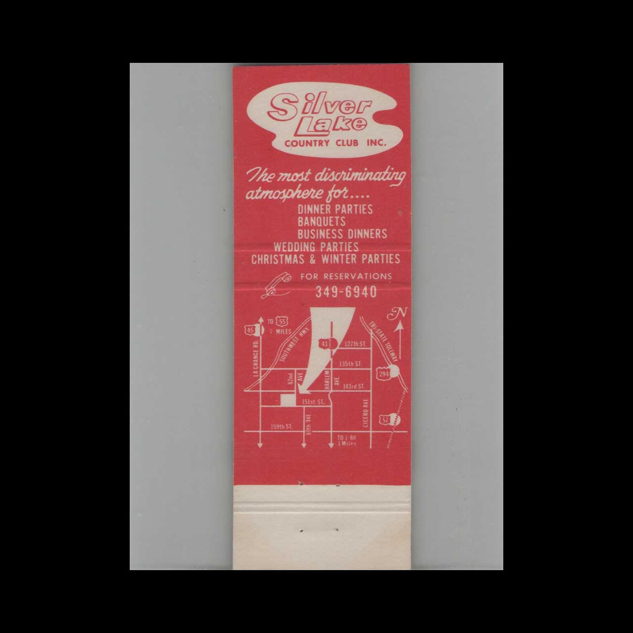 Silver Lake Country Club Orland Park Matchbook Cover Silver Lake Country Club Orland Park Matchbook Cover