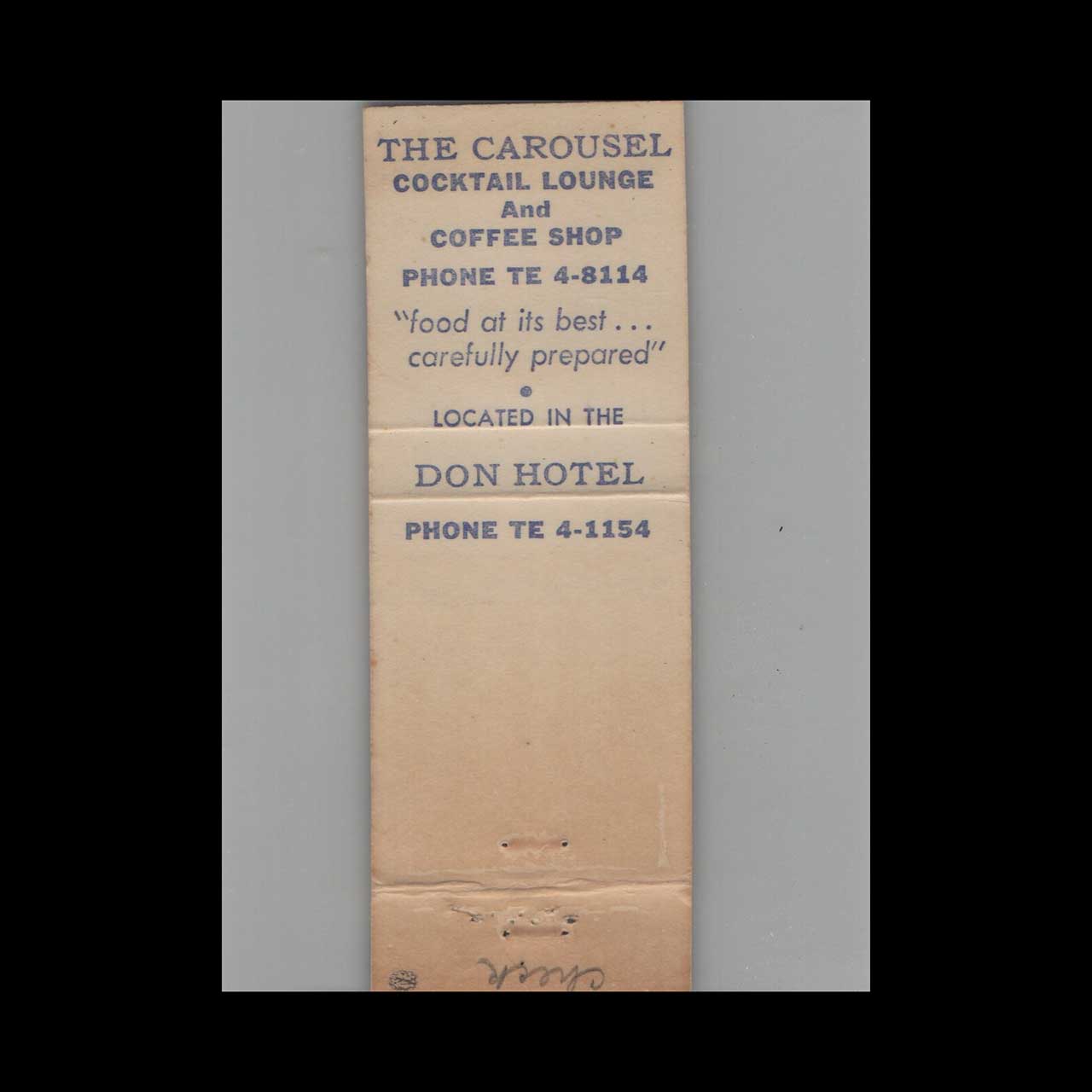 Matchbook Cover The Carousel Wilmington CA Matchbook Cover The Carousel Wilmington CA