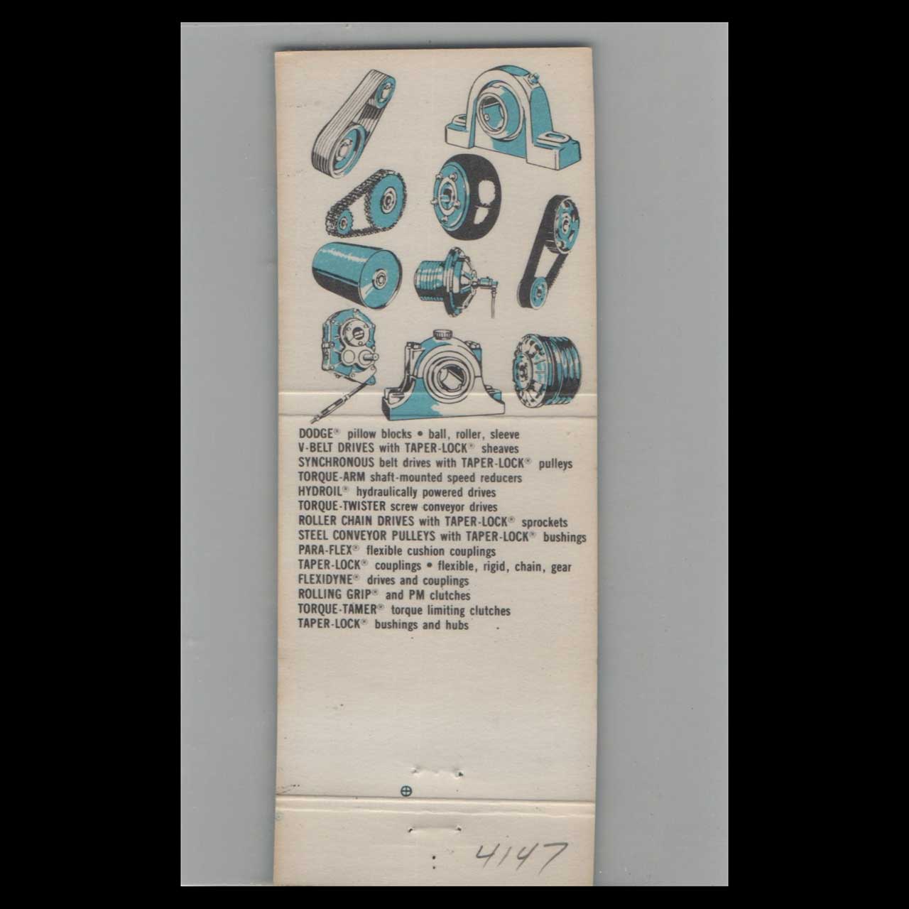 Dodge Transmissions Matchbook Cover Diamond Specialty Co Dodge Transmissions Matchbook Cover Diamond Specialty Co