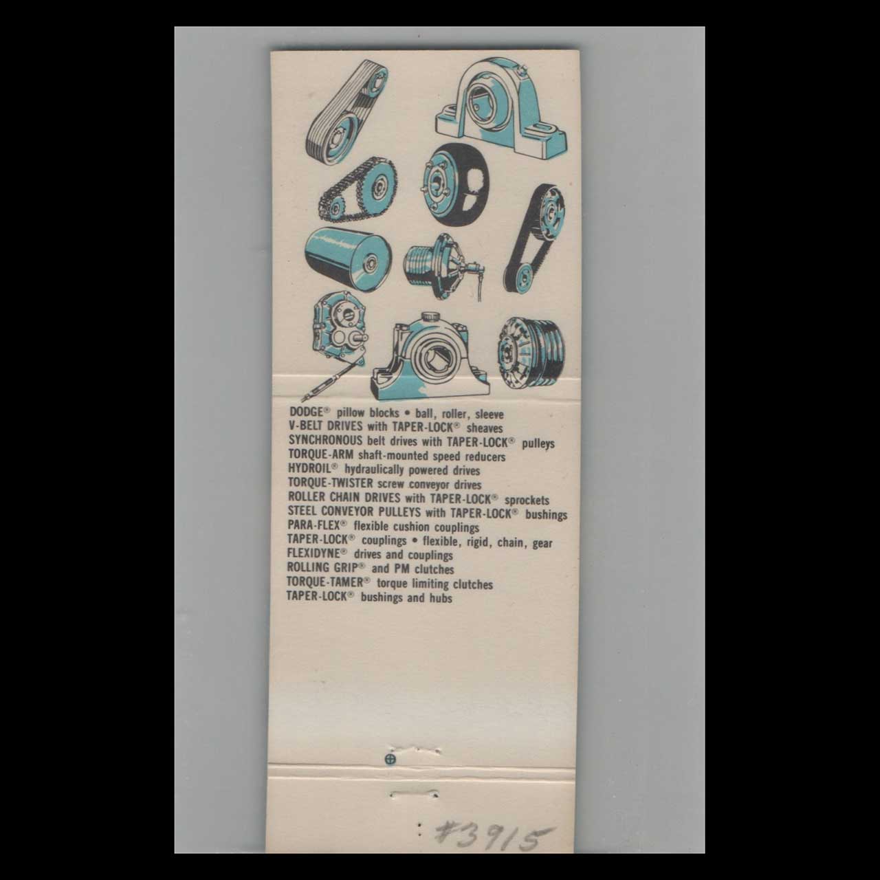 Dodge Transmissions Matchbook Cover Meyersdale PA Dodge Transmissions Matchbook Cover Meyersdale PA