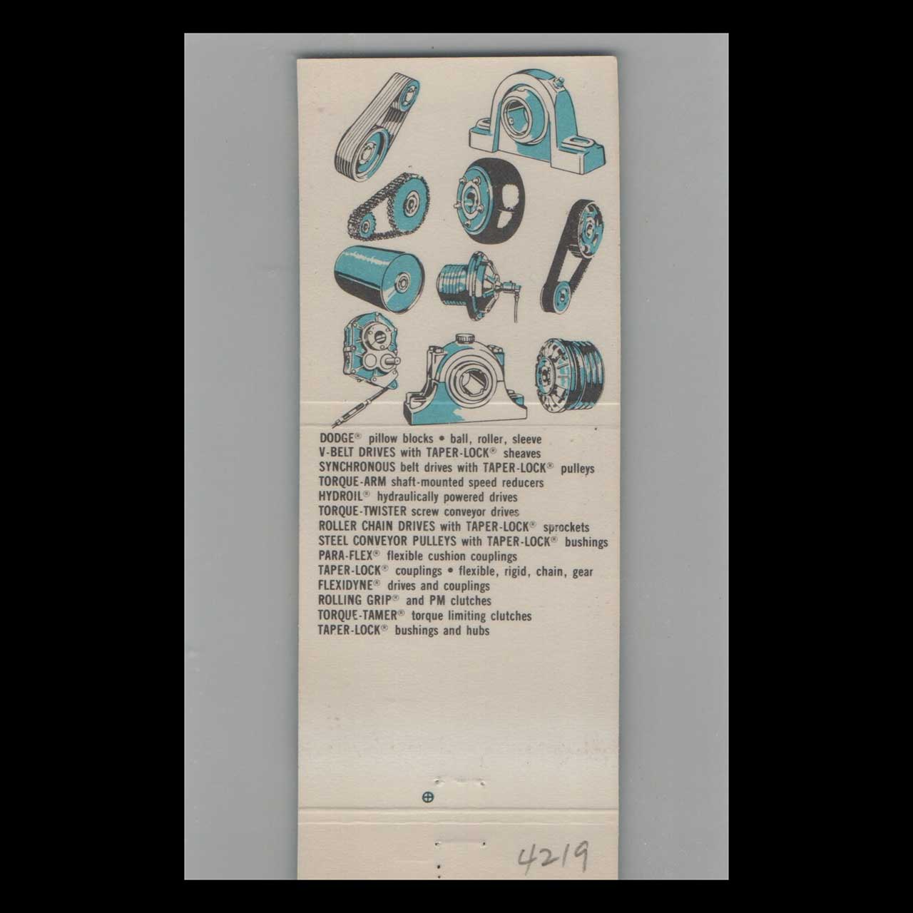 Dodge Transmissions Matchbook Cover Bruening Bearings Corbin KY Dodge Transmissions Matchbook Cover Bruening Bearings Corbin KY