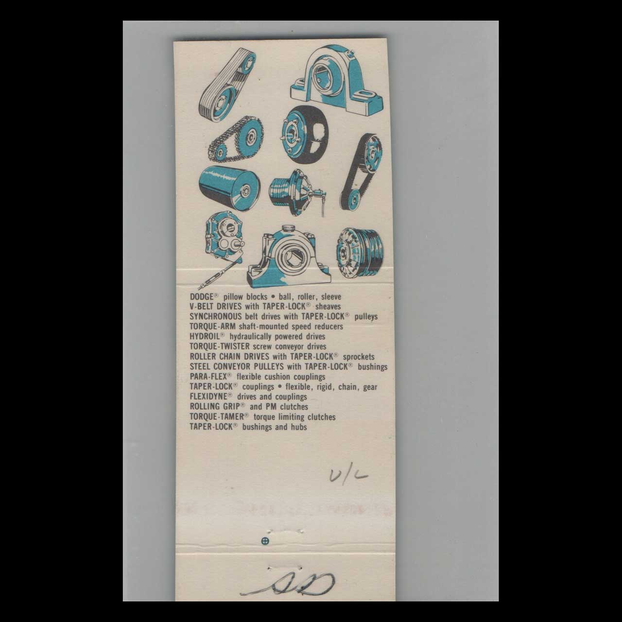 Dodge Transmissions Matchbook Cover Motion Industries Augusta Dodge Transmissions Matchbook Cover Motion Industries Augusta