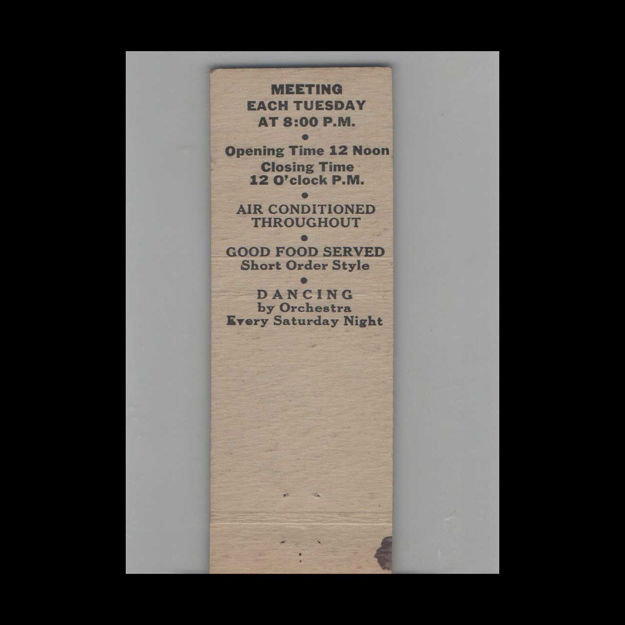 BPOE Elks Lodge #1648 Matchbook Cover Huntsville AL BPOE Elks Lodge #1648 Matchbook Cover Huntsville AL