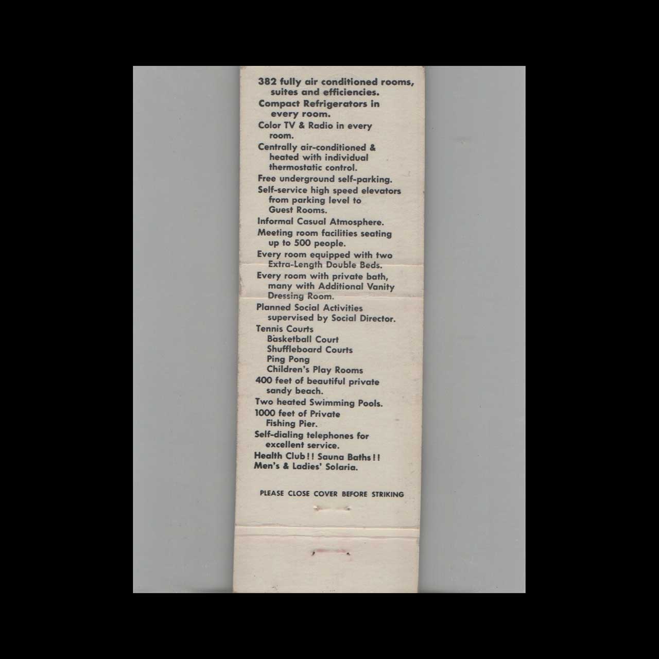 Matchbook Cover 7 Seas Night Club & Lounge Miami Beach FL Matchbook Cover 7 Seas Night Club & Lounge Miami Beach FL