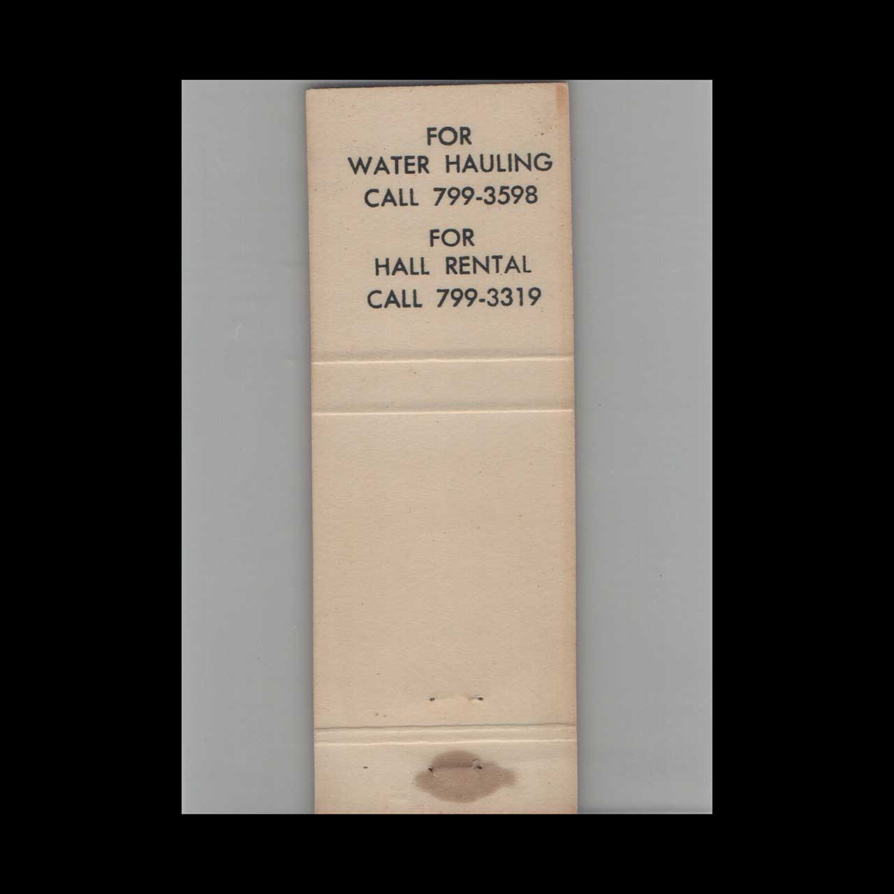 Community Fire Co No 1 Schnecksville PA Matchbook Cover Community Fire Co No 1 Schnecksville PA Matchbook Cover