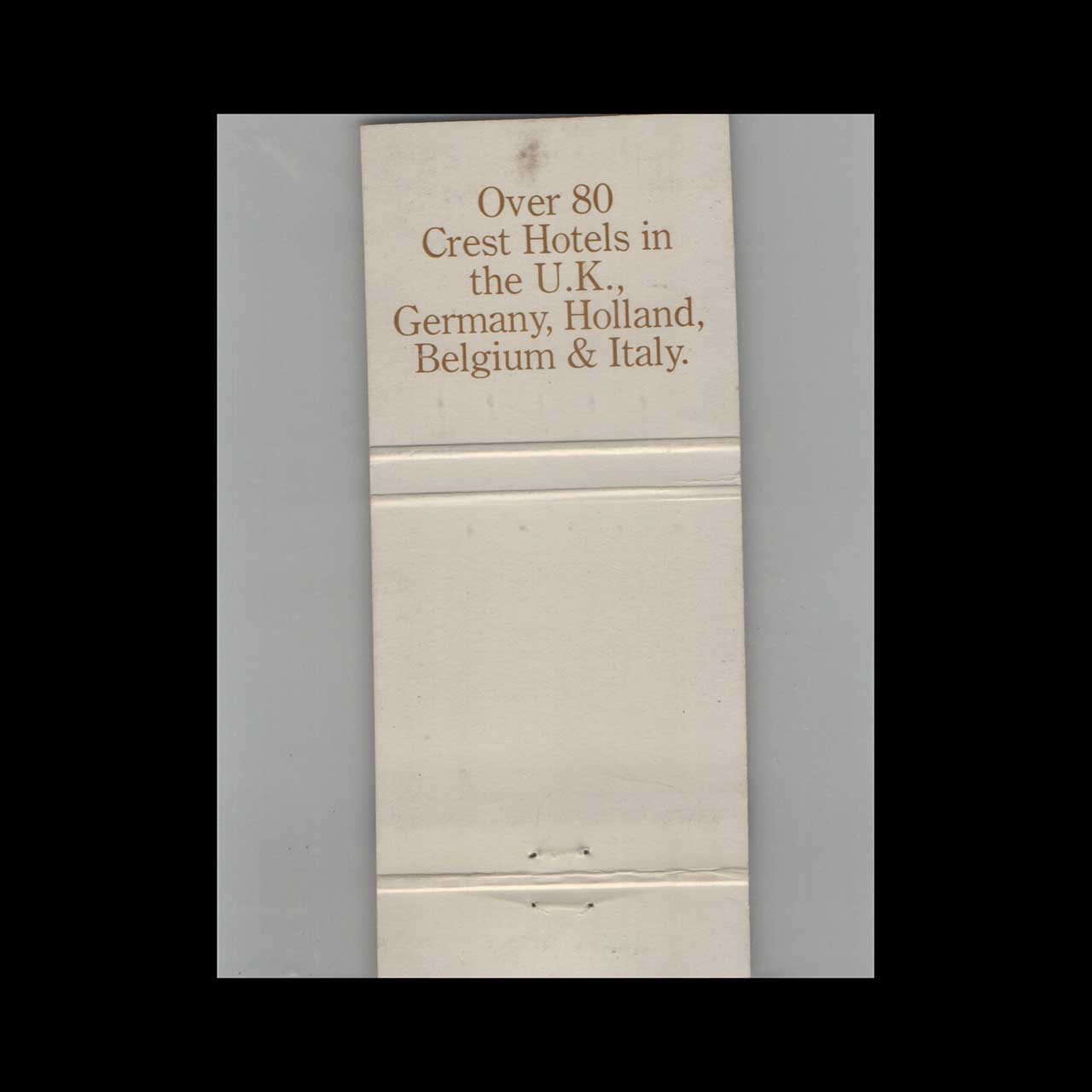 Matchbook Cover Crest Hotels Frankfort Matchbook Cover Crest Hotels Frankfort