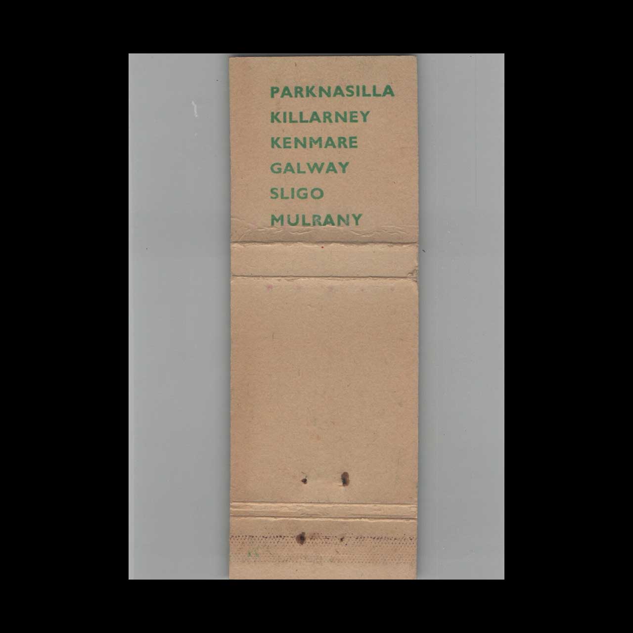 Matchbook Cover Great Southern Hotels Parknasilla Ireland Matchbook Cover Great Southern Hotels Parknasilla Ireland