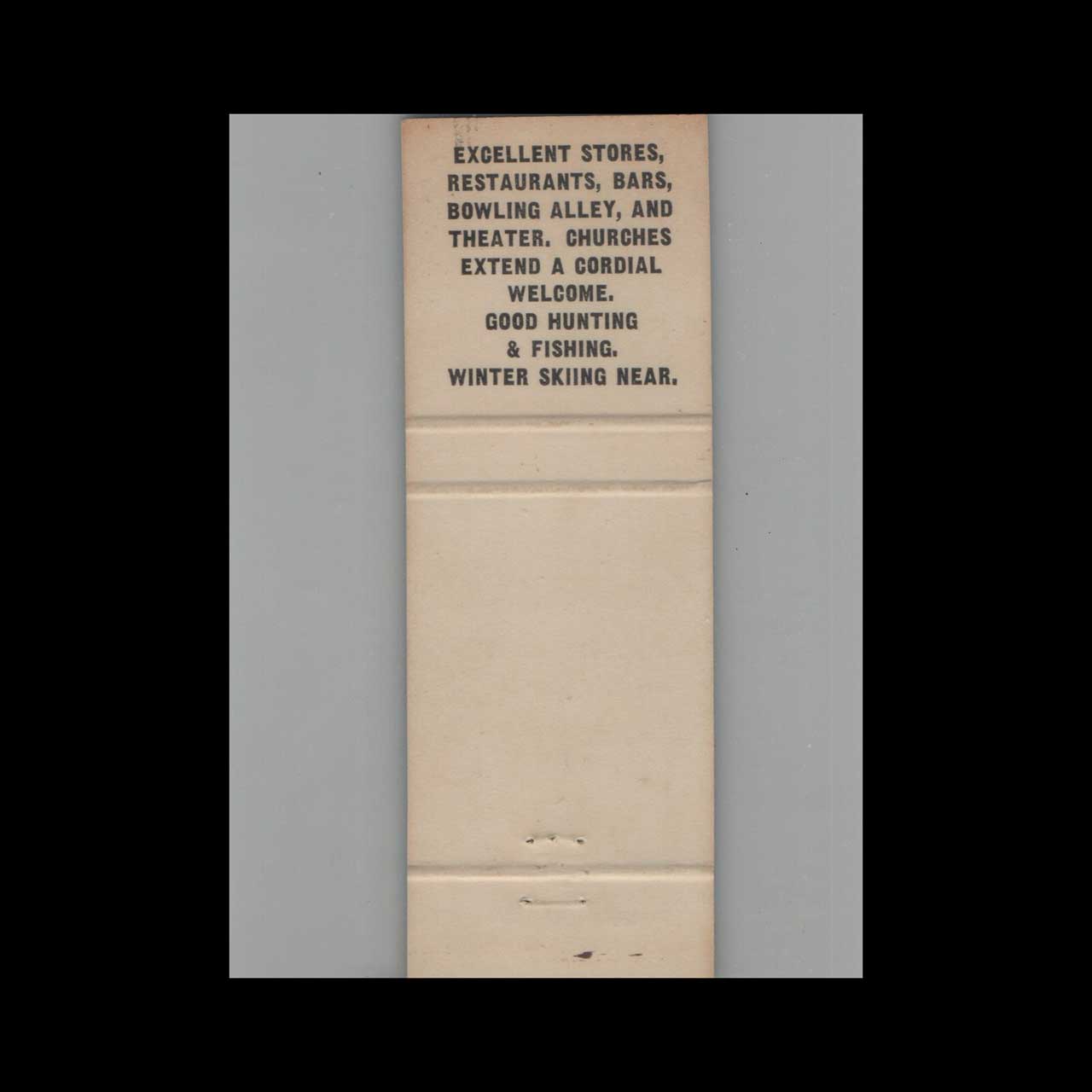 Matchbook Cover Green Mill Motel Manton MI Matchbook Cover Green Mill Motel Manton MI