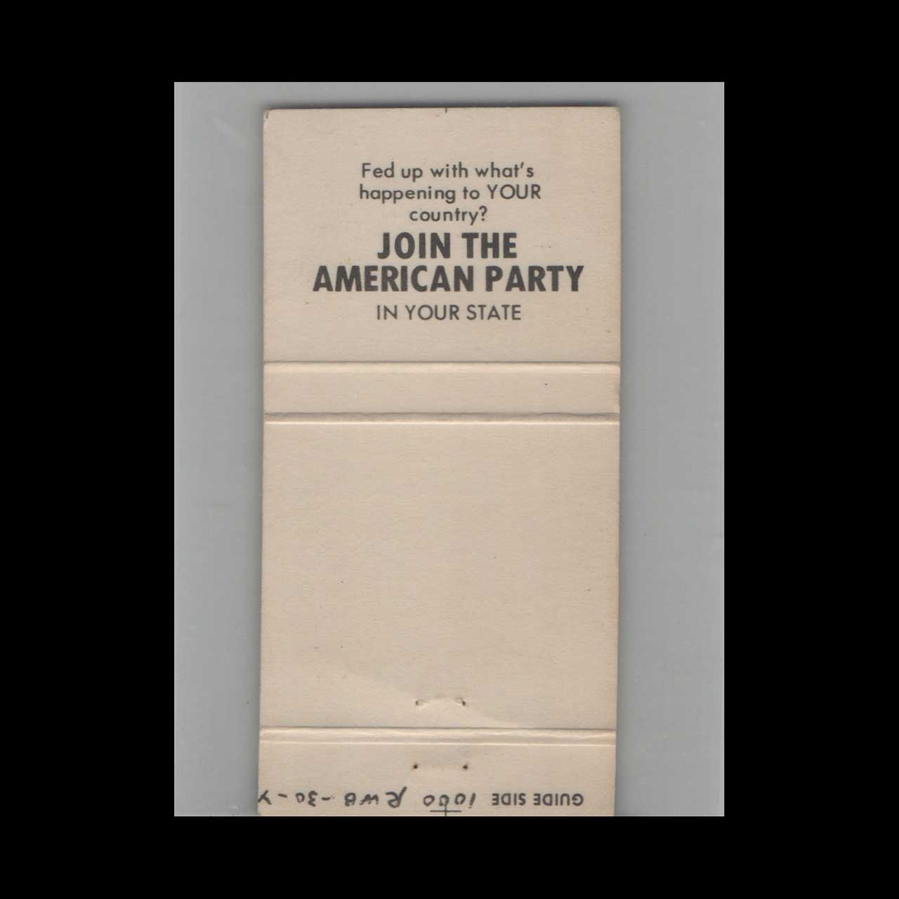 The American Party Pigeon Forge Matchbook Cover The American Party Pigeon Forge Matchbook Cover