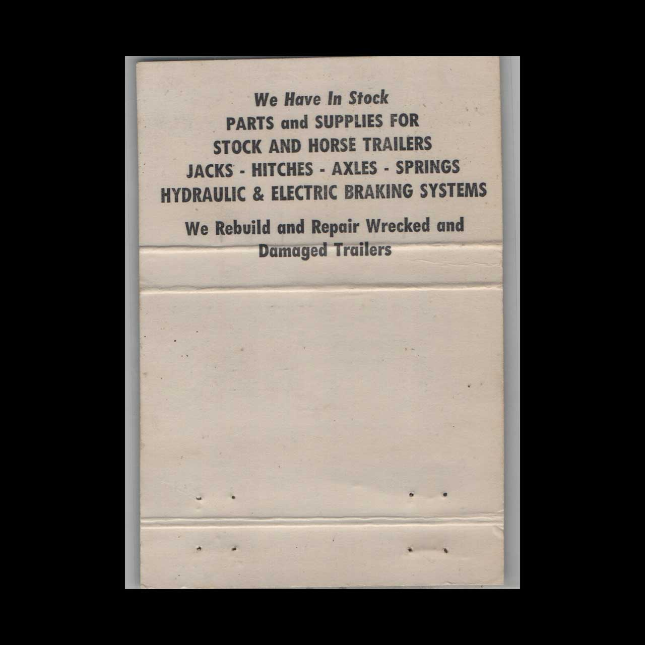 Lawrence Machine & Trailer Matchbook Cover Chickasha OK Lawrence Machine & Trailer Matchbook Cover Chickasha OK