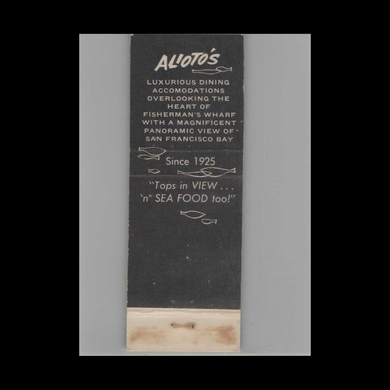 Aliotos Restaurant San Francisco Matchbook Cover Aliotos Restaurant San Francisco Matchbook Cover