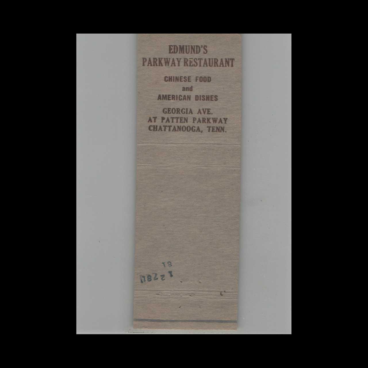 Edmunds Restaurant Matchbook Cover Chattanooga TN Edmunds Restaurant Matchbook Cover Chattanooga TN